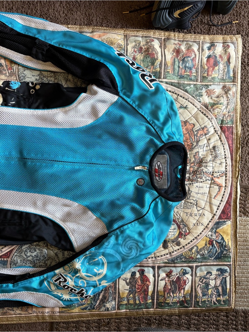Rocky Road Teal and White Motorcycle Jacket